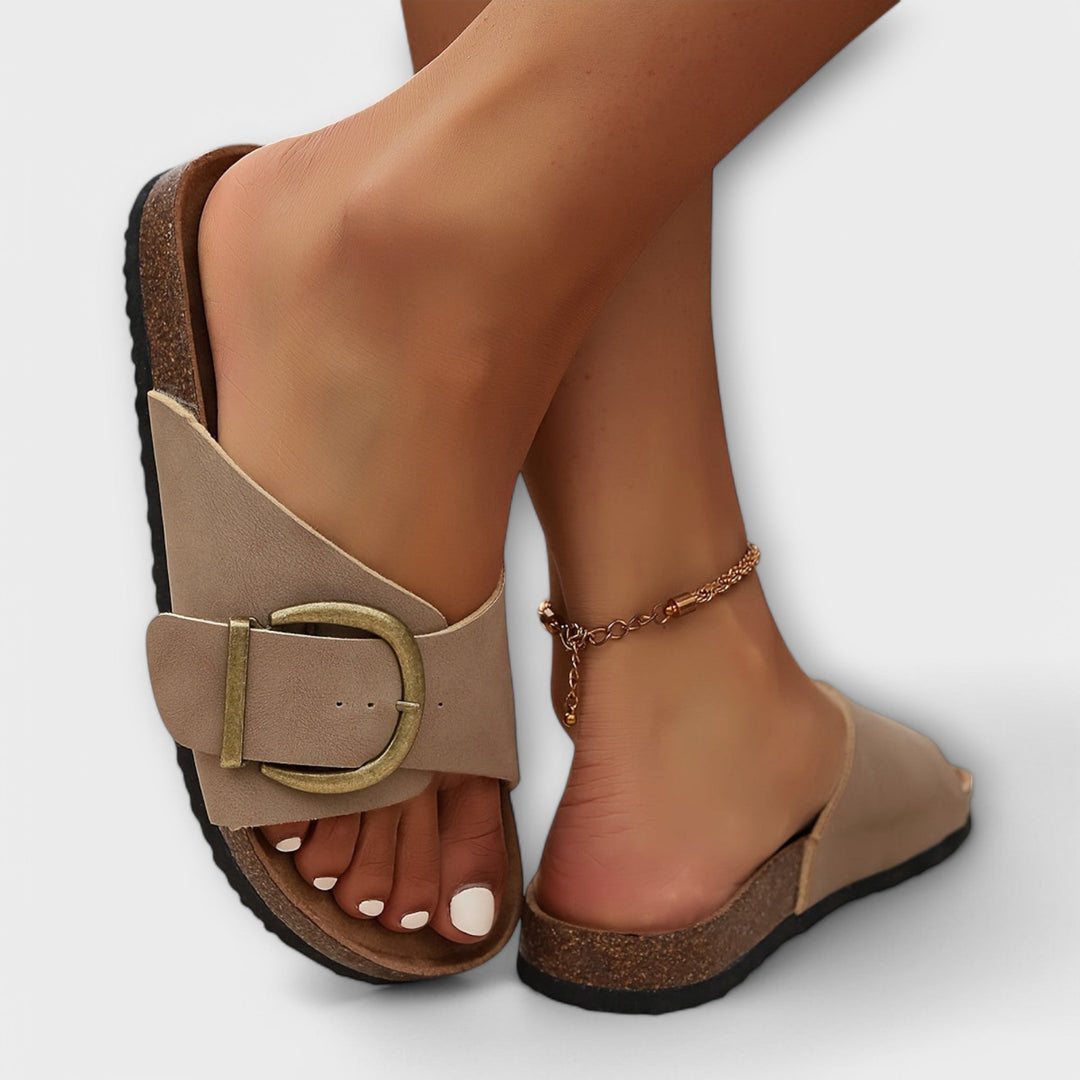 Margarete - Cork Slippers with Toe Strap