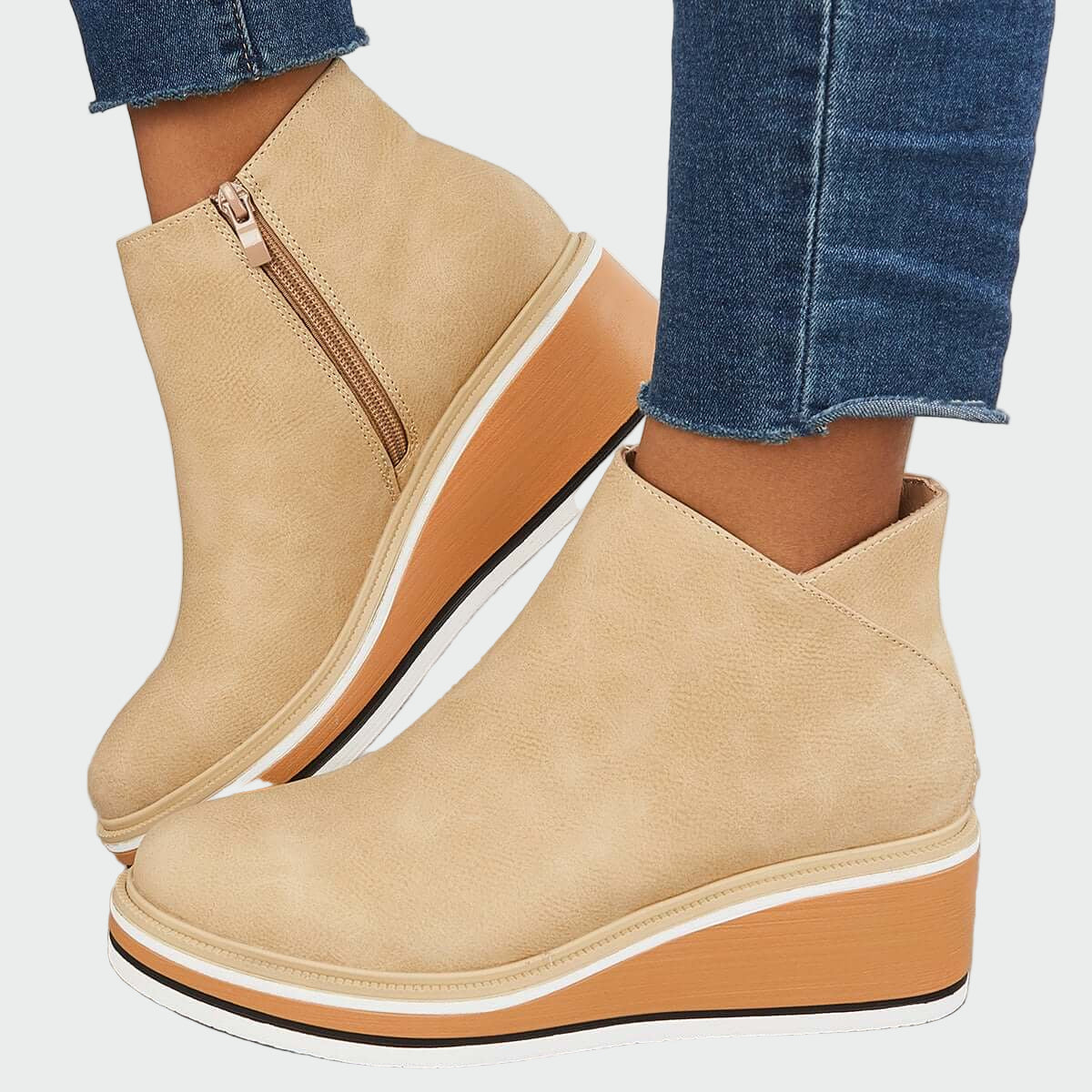 Leah - Orthopedic Faux Leather Ankle Boots