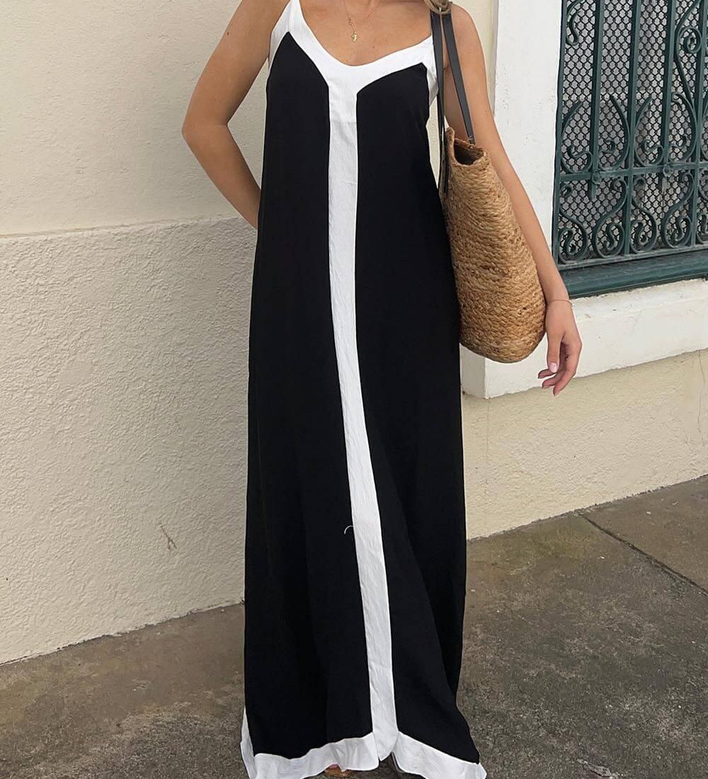 Verena | Midikleid im Colour-Block-Design Stil Lavechic Île