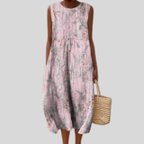Pink Dress with Watercolor Pattern