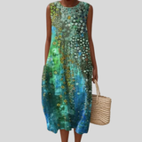 Green Dress with Mosaic Pattern