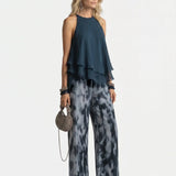 Elegant two-piece chiffon suit