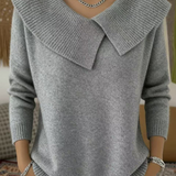 Karolína – Eleganter Strickpullover mit markantem Kragen