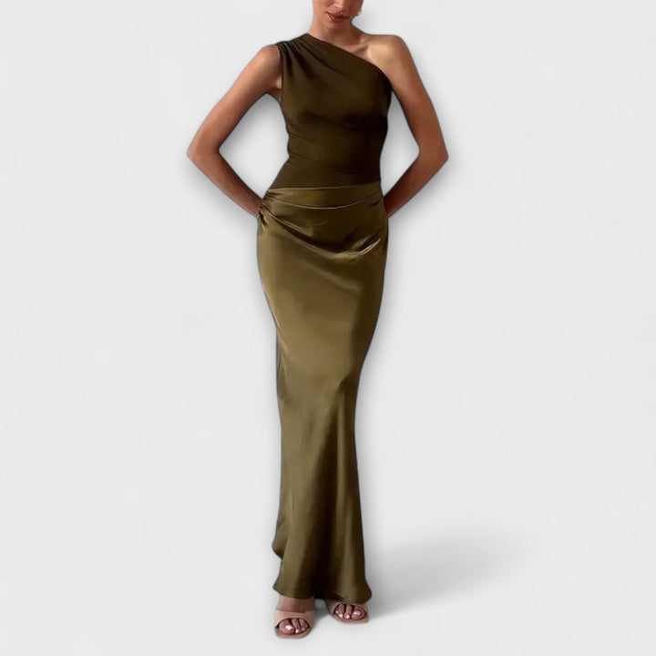 Chelsea - Asymmetrical Satin Evening Dress