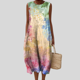 Pastel Colored Dress with Watercolor Pattern