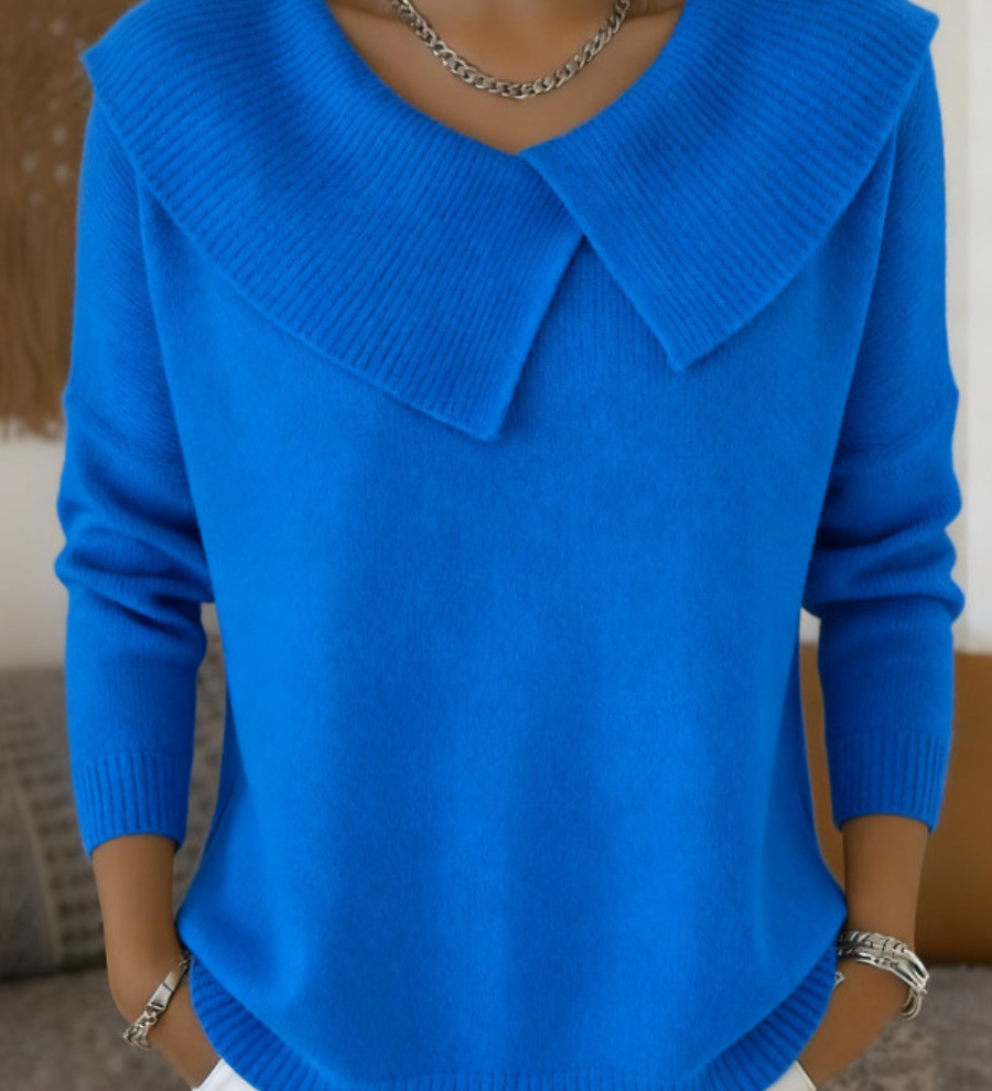 Karolína – Eleganter Strickpullover mit markantem Kragen