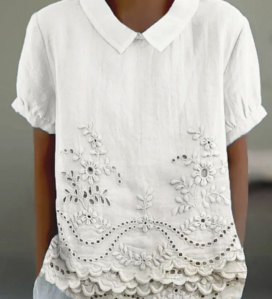 Tabea | Bluse mit Blumenstickerei