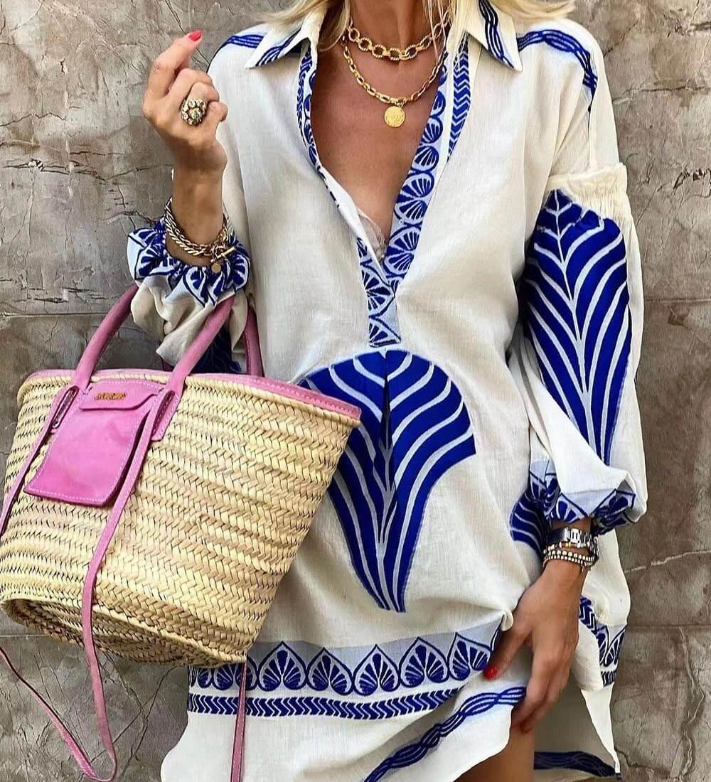 Theresa | Minikleid Sommer mit einzigartigem Print Semplice und tropisch