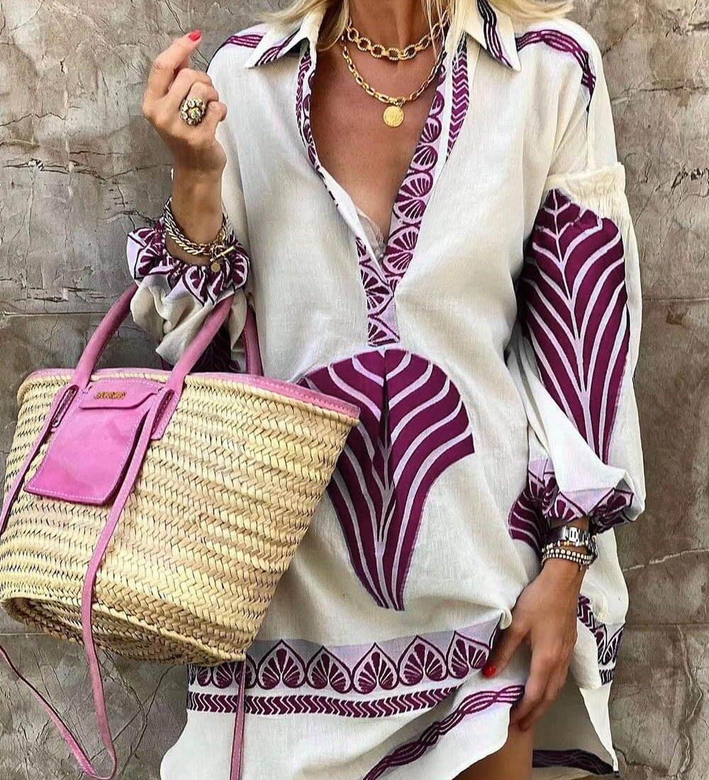 Theresa | Minikleid Sommer mit einzigartigem Print Semplice und tropisch