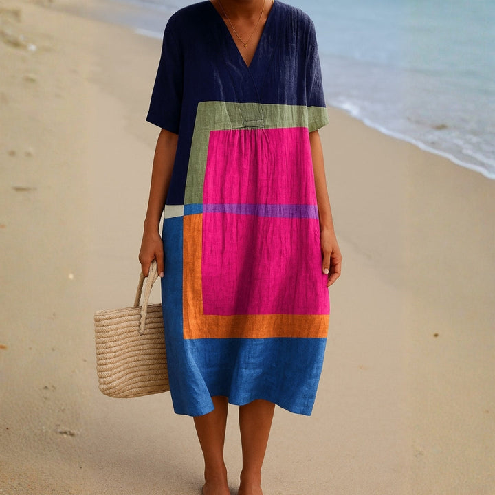 Aurora - Vibrant Color Block Dress