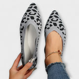 Grace - Lace Ballet Flats with Leopard Print