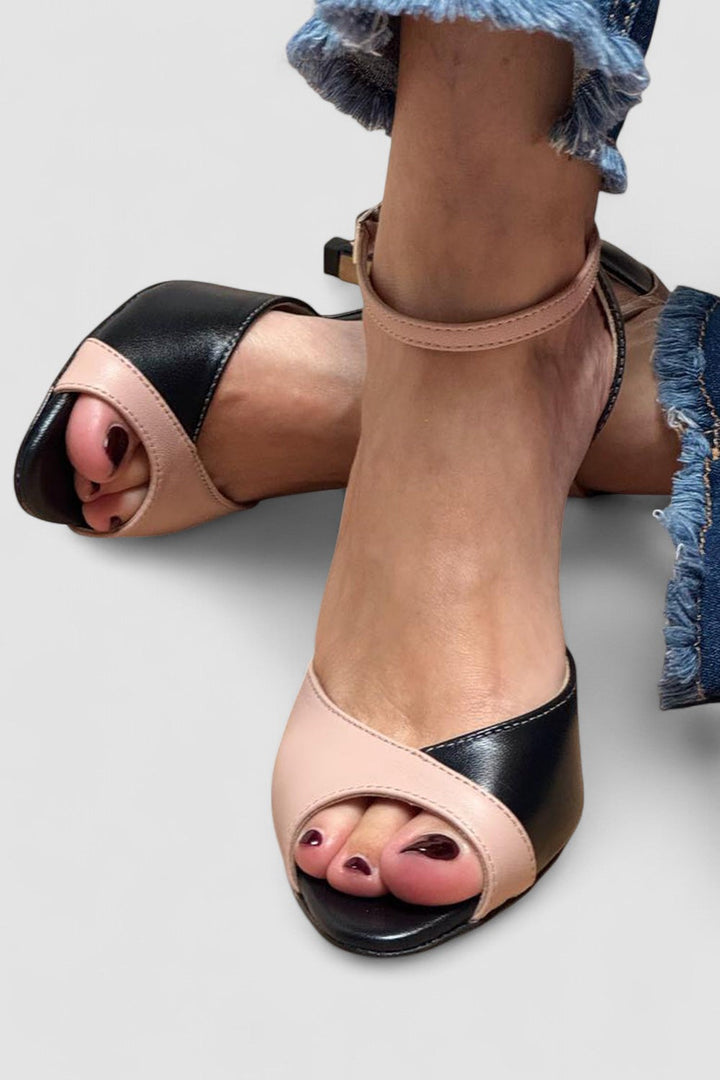 Lara - Mid-Heel Ankle Strap Shoes