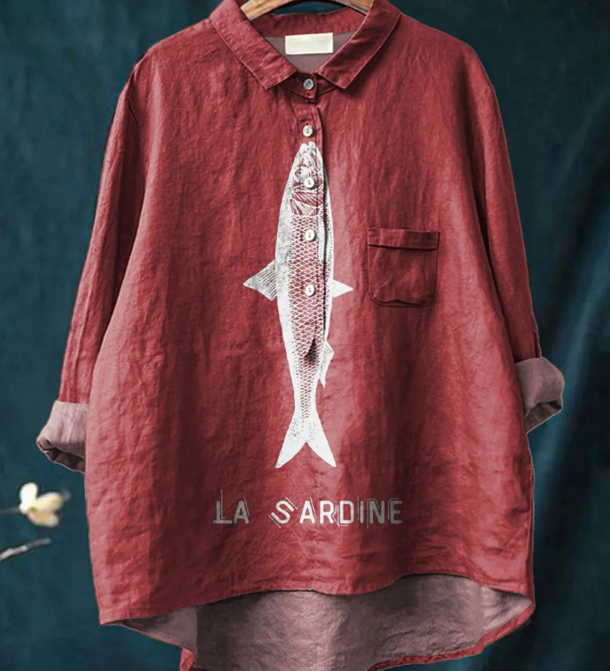 Rose | Legeres T-Shirt mit Sardinenprint
