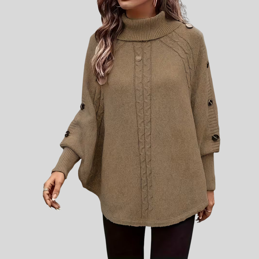 VERA | Maglione Oversized a Collo Alto a Treccia per Donna