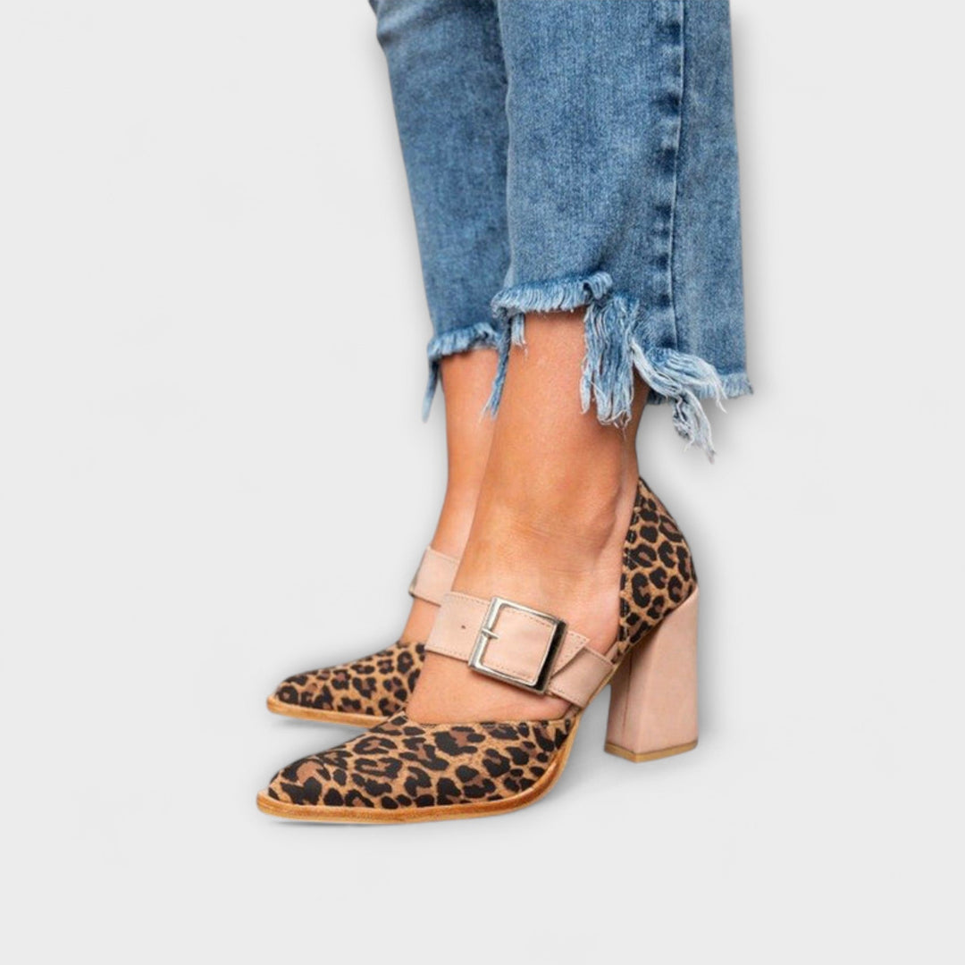 Adelgunde - Leopard Print Heeled Sandals
