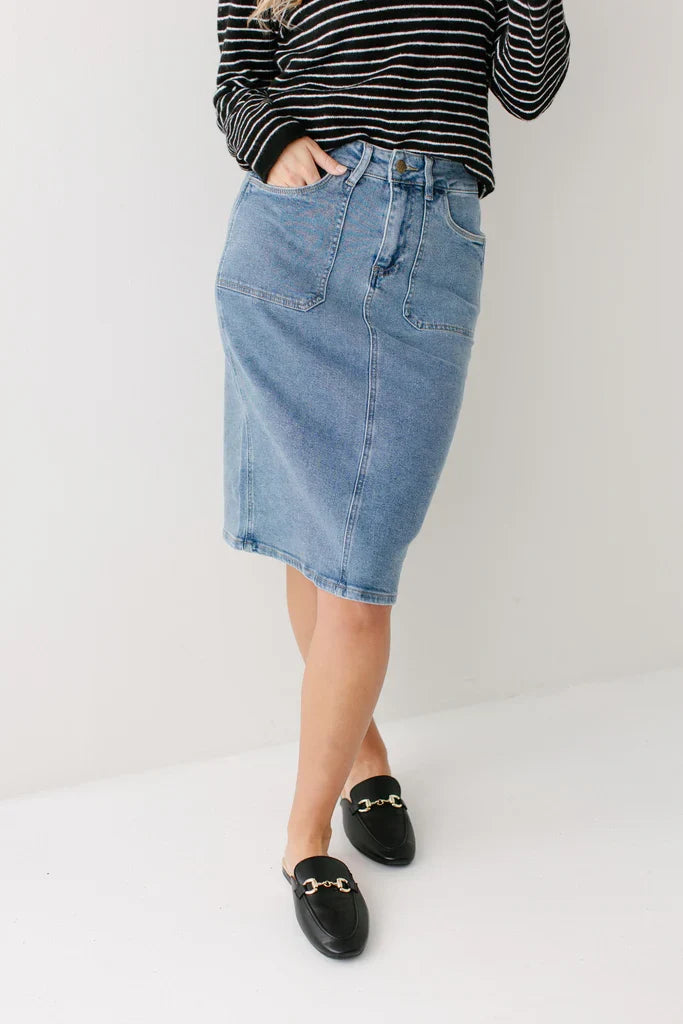 Vera Patch Pocket Denim Skirt