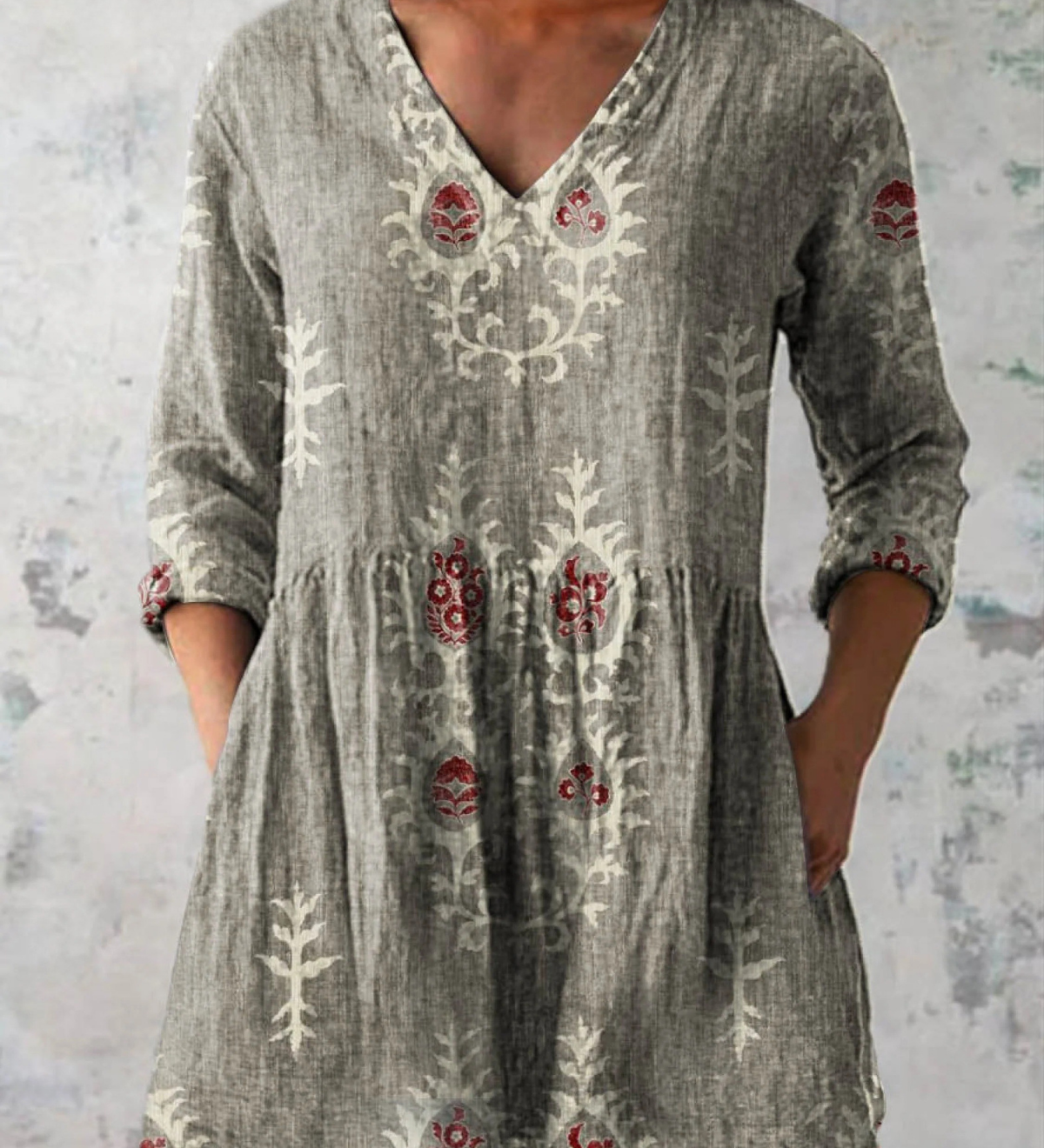 Frederike | Lange Bluse mit V-Ausschnitt