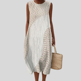 Cream-colored dress with lace pattern