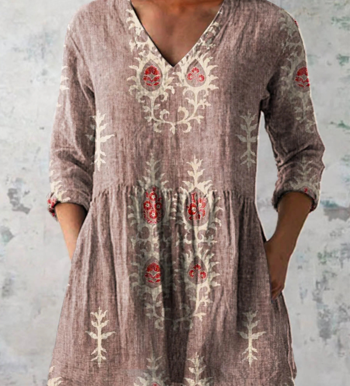 Frederike | Lange Bluse mit V-Ausschnitt