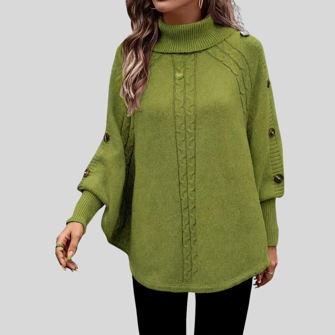 VERA | Maglione Oversized a Collo Alto a Treccia per Donna