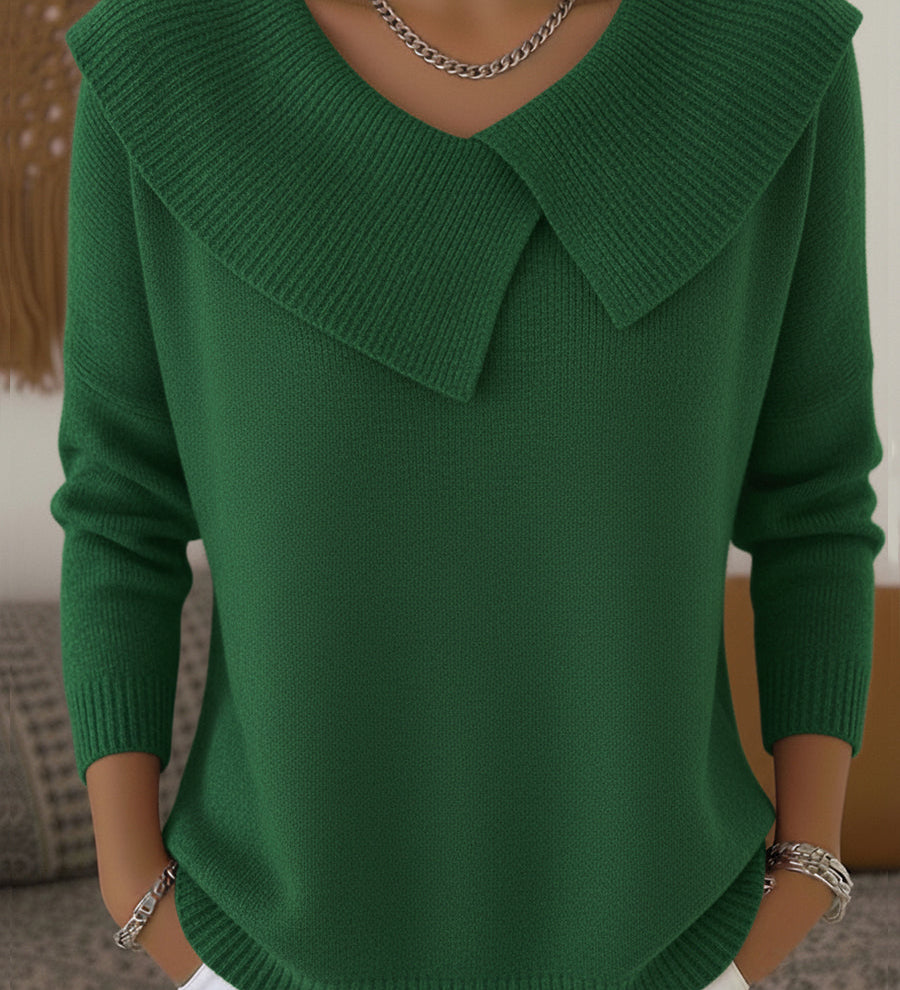 Karolína – Eleganter Strickpullover mit markantem Kragen