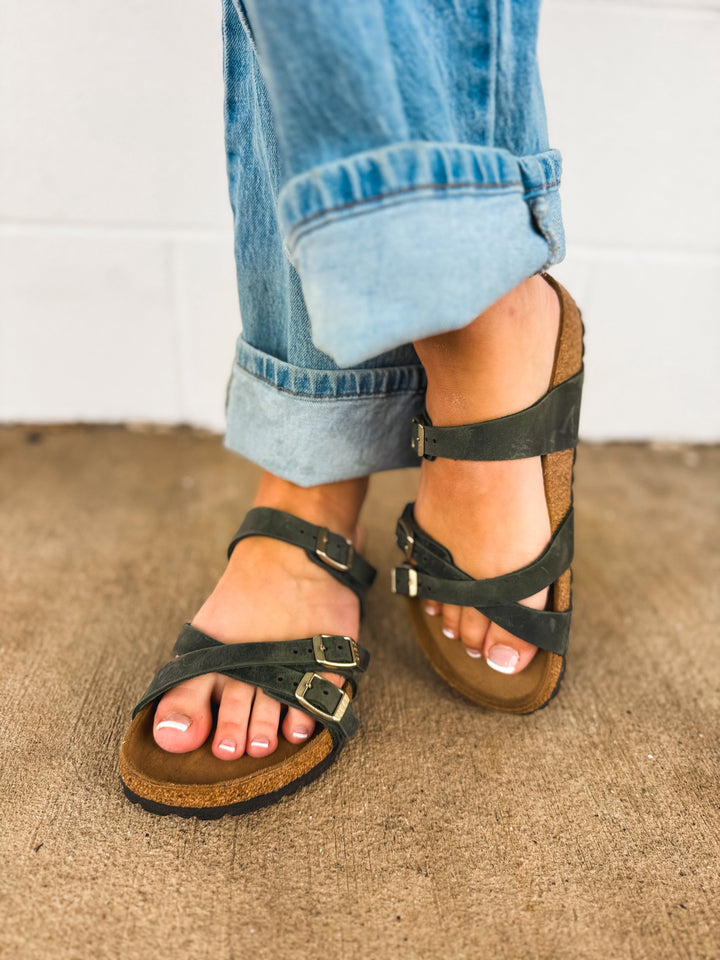 Birkenstock Franca Oiled Leather Sandal - Thyme