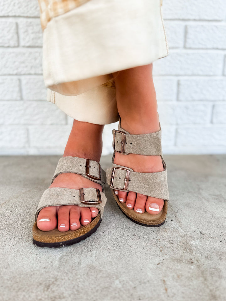 Birkenstock Arizona Soft Footbed Suede Leather Sandal - Taupe