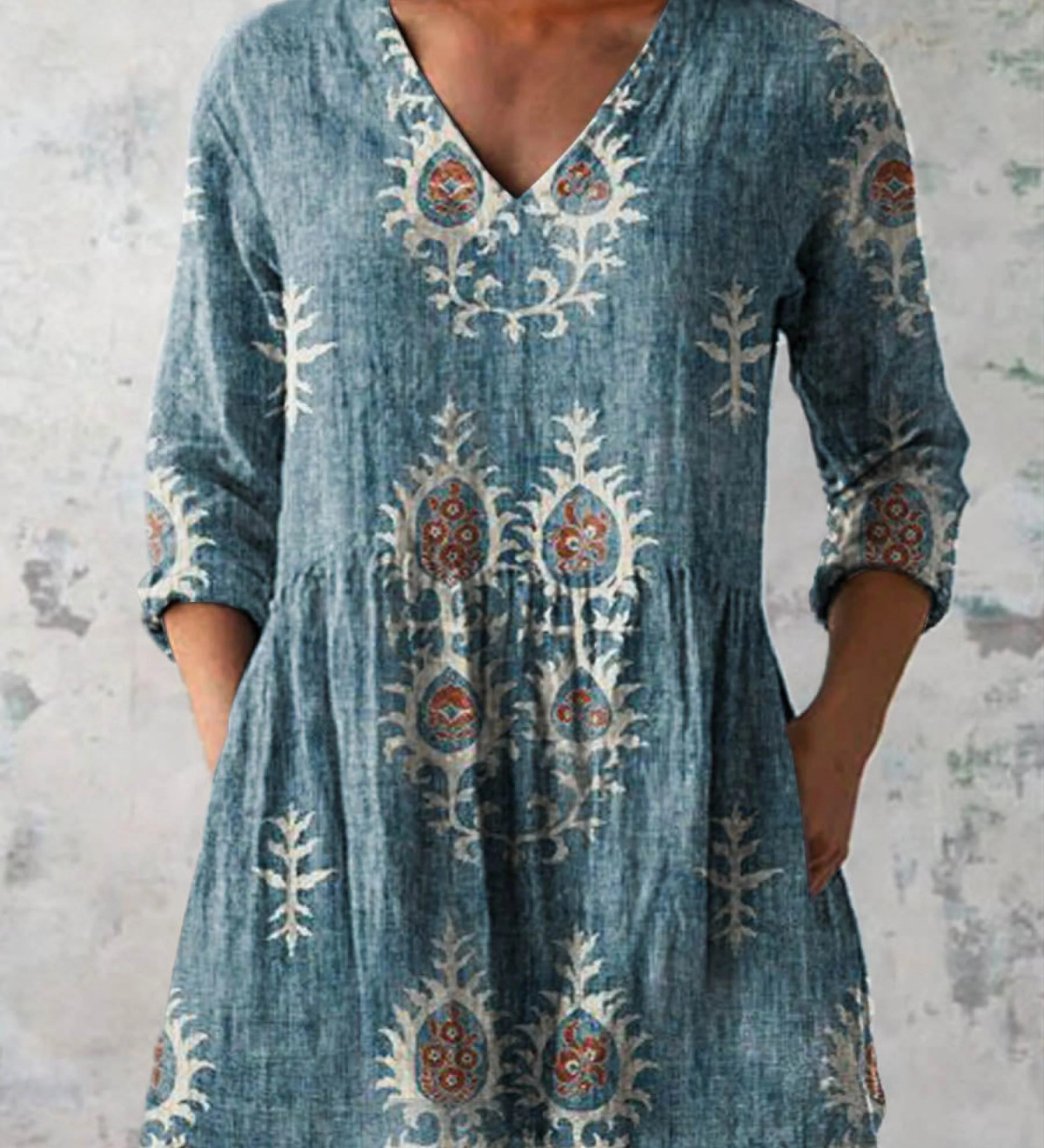 Frederike | Lange Bluse mit V-Ausschnitt