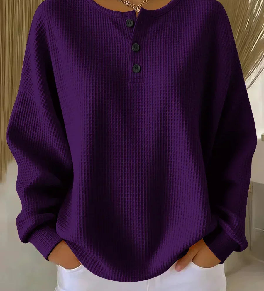 Michaela – Eleganter Damenpullover mit Knöpfen
