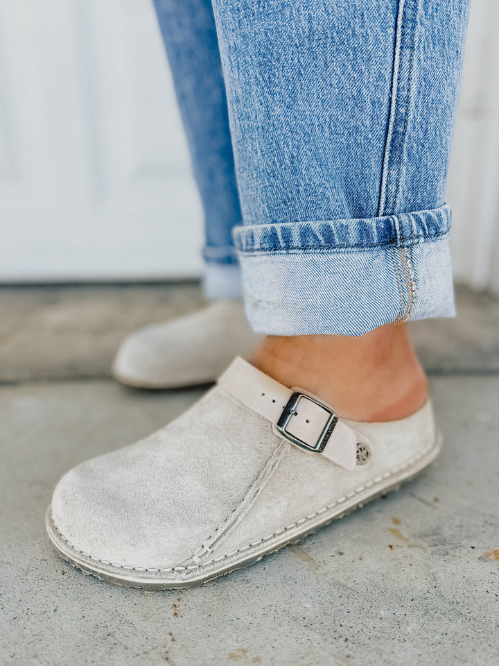 Birkenstock Lutry Premium Suede Clog - Oyster