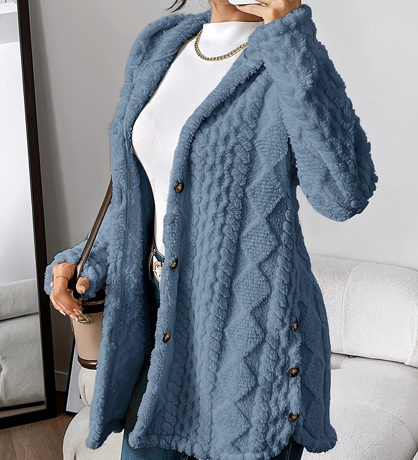 Irene - Fluffy Hooded Coat