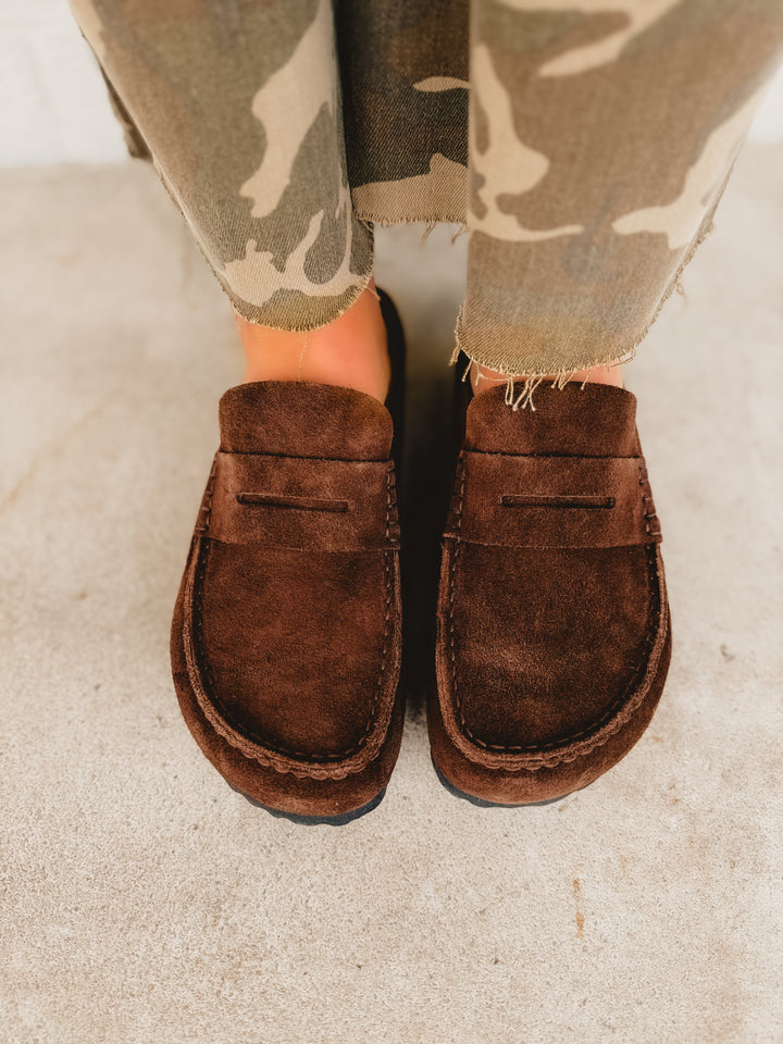 Birkenstock Naples Wrapped Suede Leather Clog - Carafe