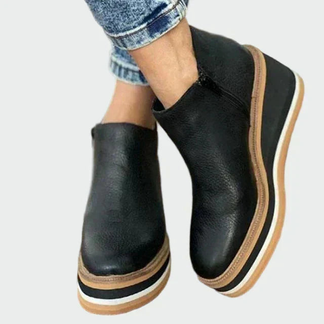 Kiara - Inka's Faux Leather Ankle Boots