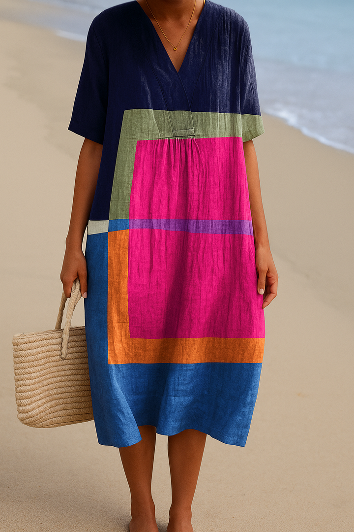 Aurora - Vibrant Color Block Dress