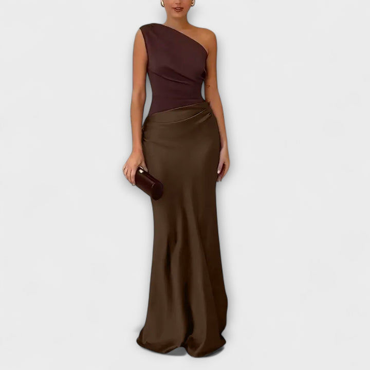 Chelsea - Asymmetrical Satin Evening Dress
