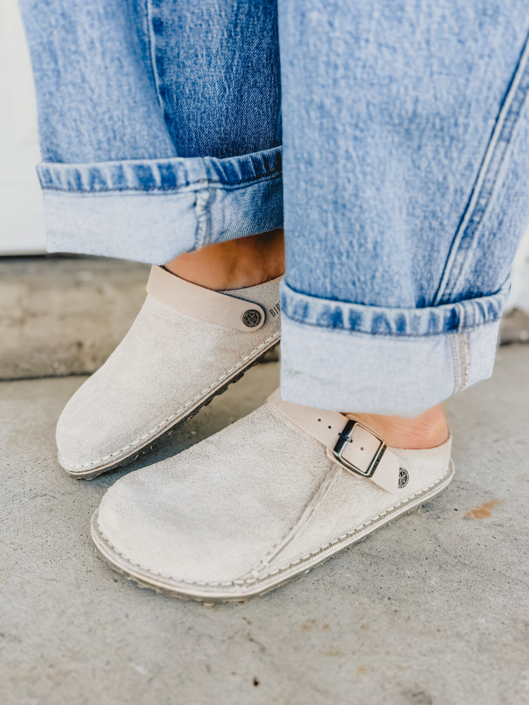 Birkenstock Lutry Premium Suede Clog - Oyster