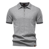 Riley - Vertical-Texture Half-Zip Polo