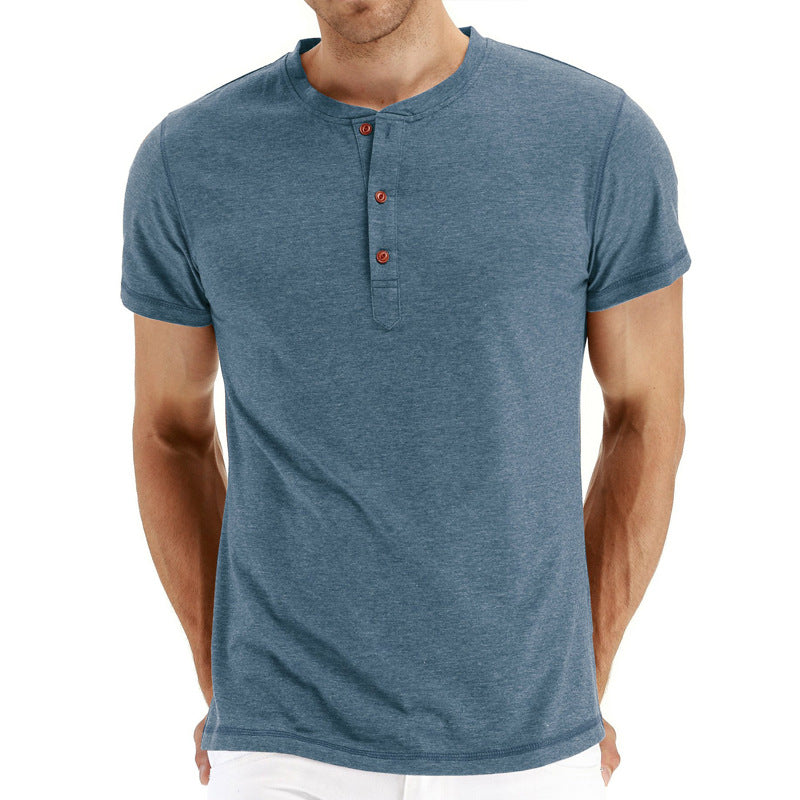 Elijah - Soft-Knit Collar Henley T-Shirt