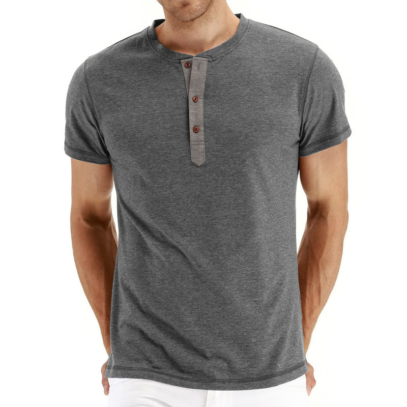 Elijah - Soft-Knit Collar Henley T-Shirt