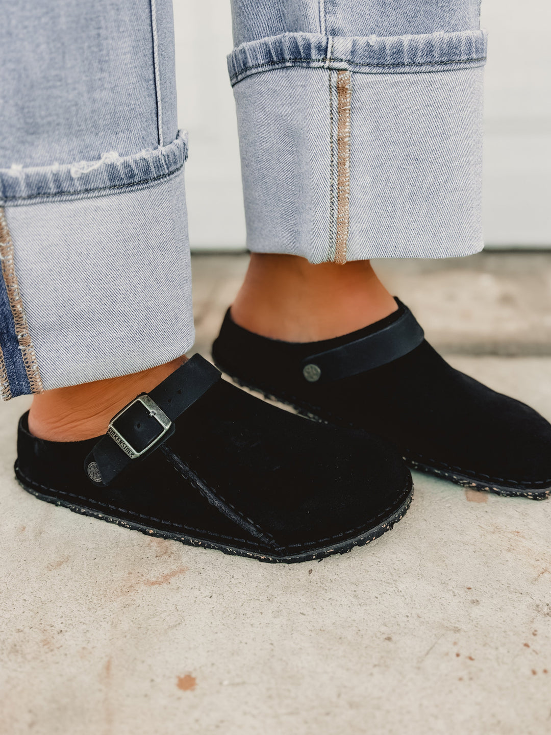 Birkenstock Lutry Premium Suede Clog - Black