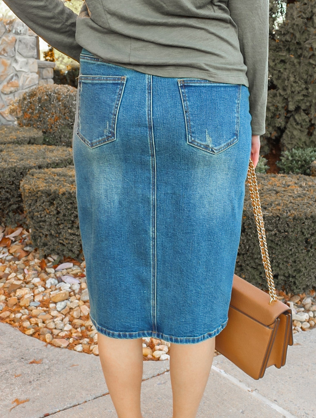 Piper Distressed Denim Skirt in Vintage (Final Sale)