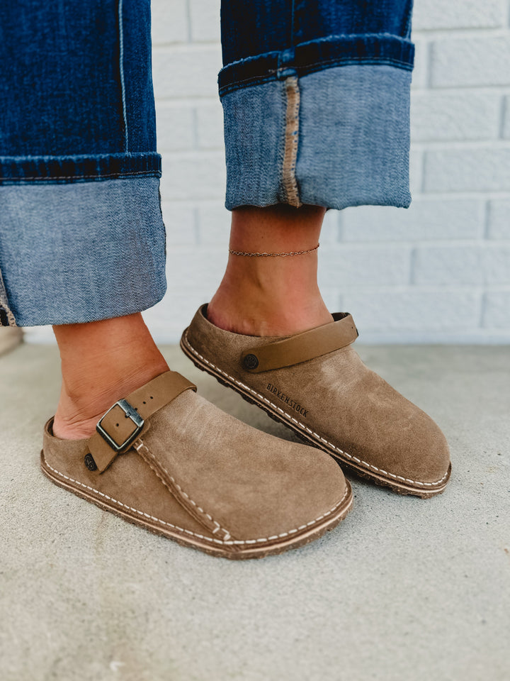 Birkenstock Lutry Premium Suede Clog - Gray Taupe