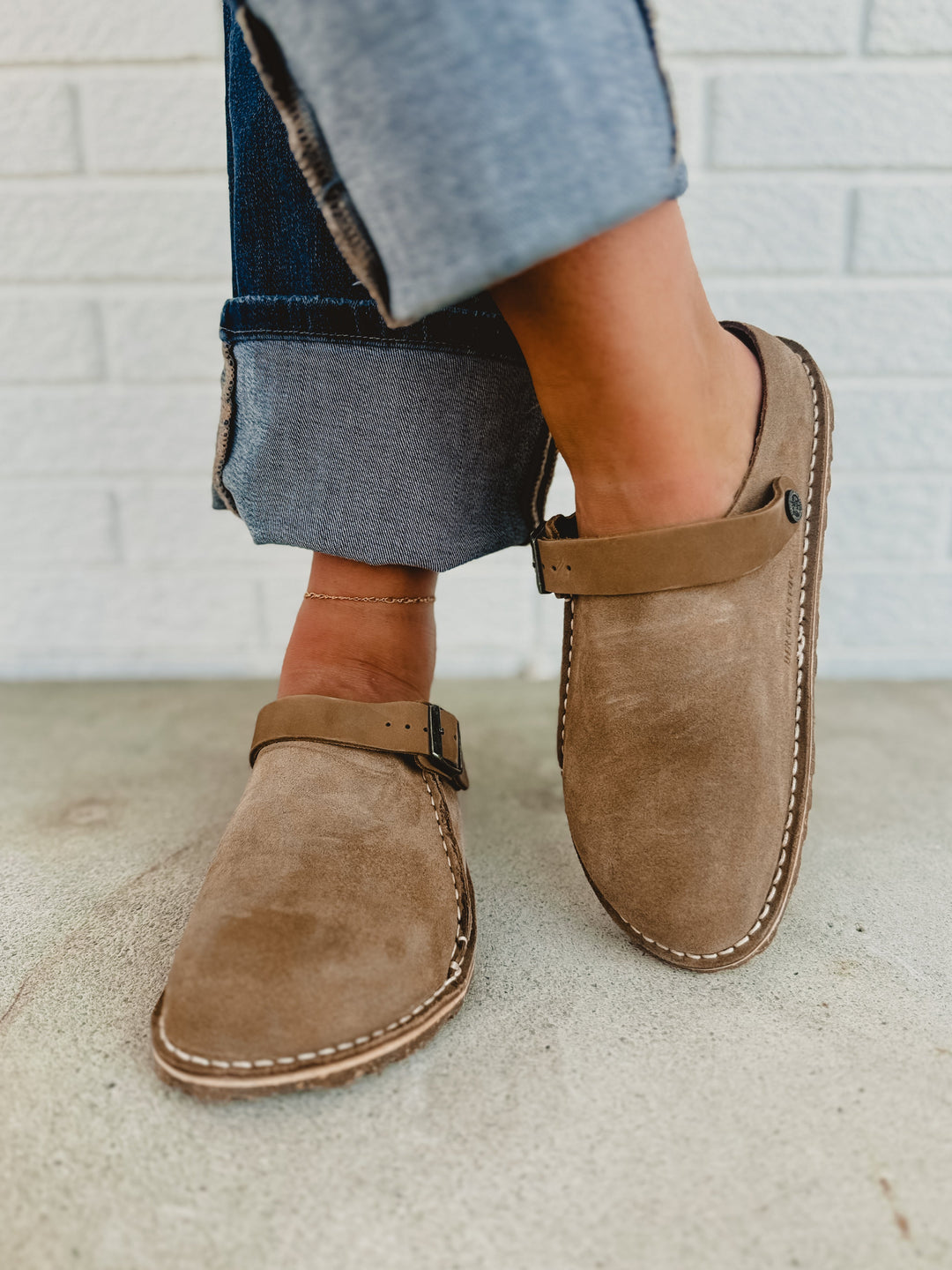 Birkenstock Lutry Premium Suede Clog - Gray Taupe