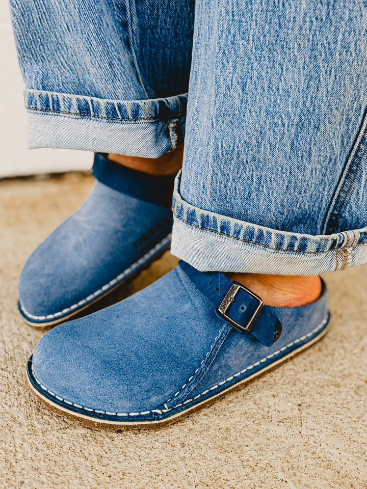Birkenstock Lutry Premium Suede Clog - Elemental Blue