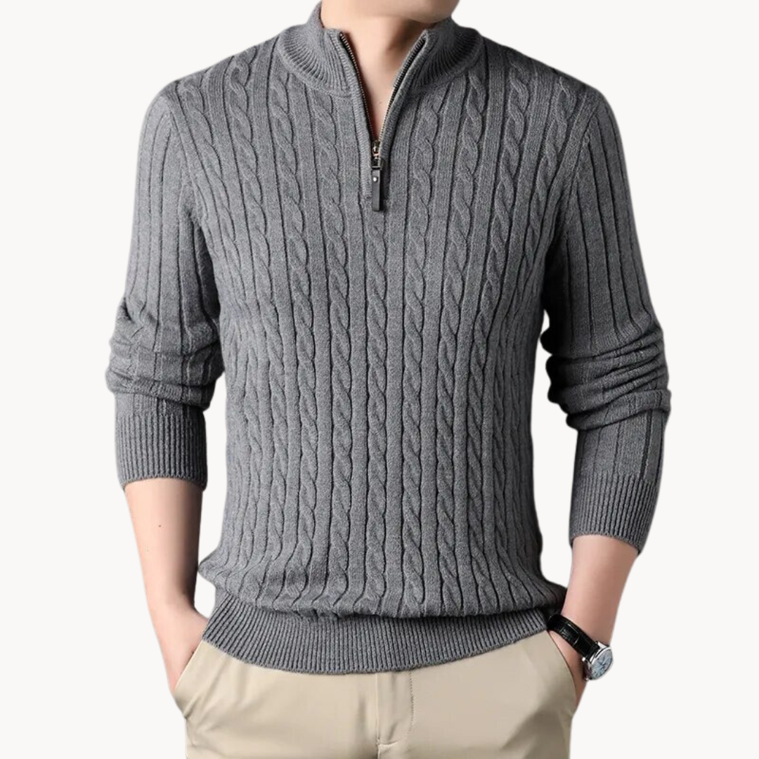 Samuel - Short-Zip Knitted Jumper