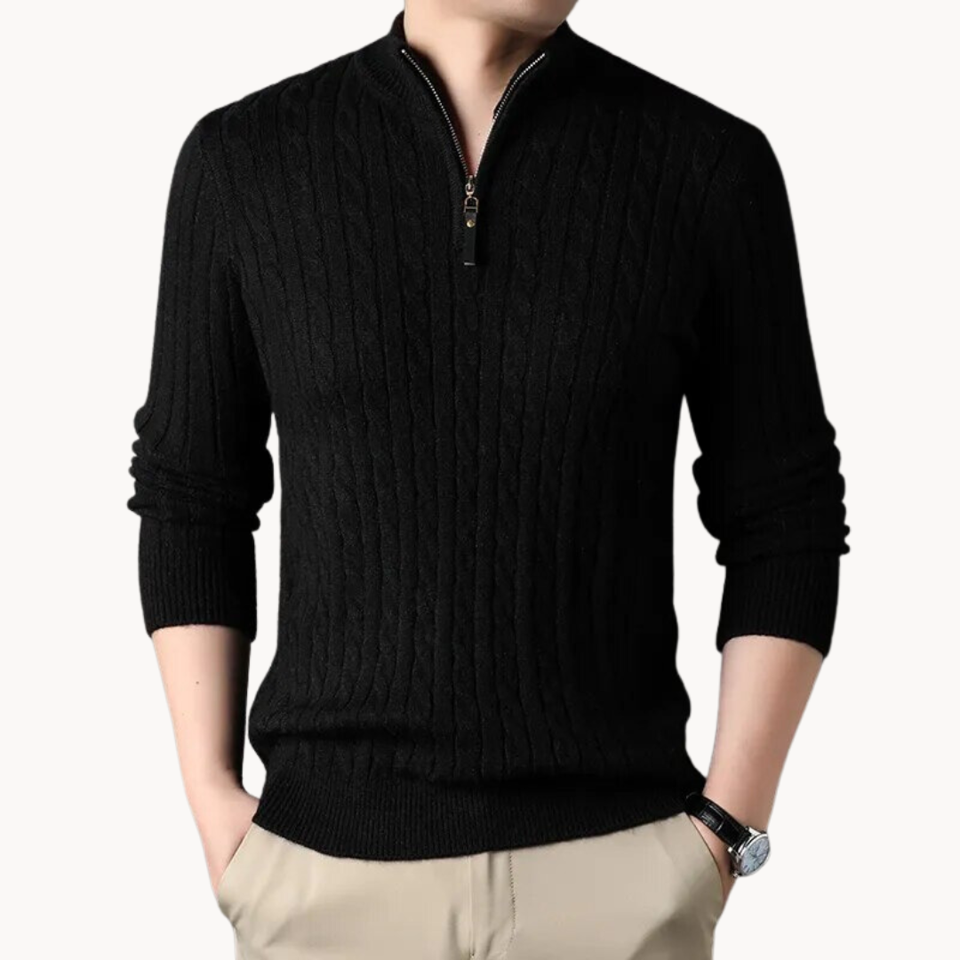 Samuel - Short-Zip Knitted Jumper