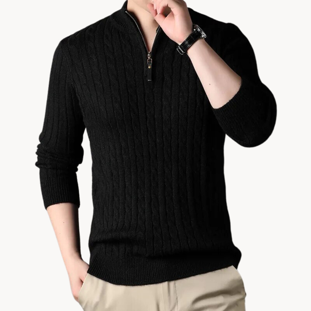 Samuel - Short-Zip Knitted Jumper