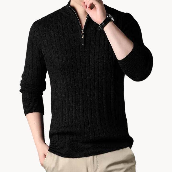Samuel - Short-Zip Knitted Jumper