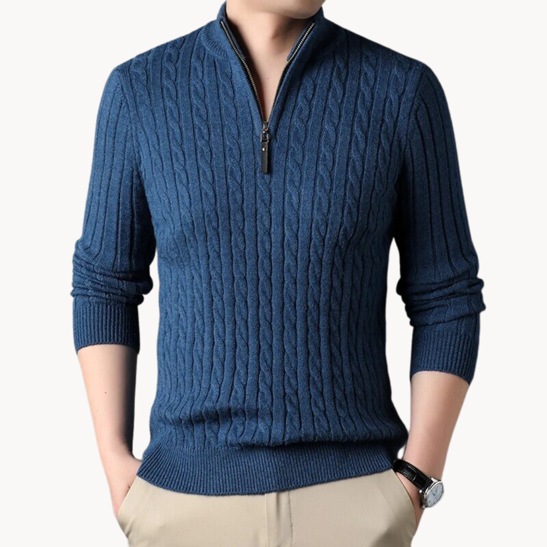 Samuel - Short-Zip Knitted Jumper