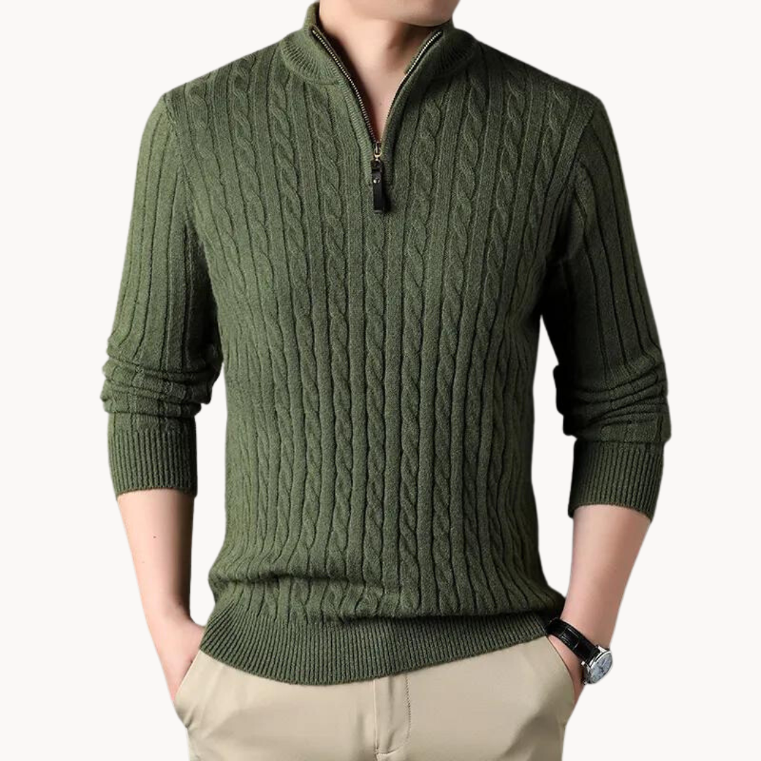 Samuel - Short-Zip Knitted Jumper